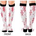 thumbnail image 2 of Coolnut Red Christmas Snowflakes Compression Socks for Women Men 1 Pack, Knee High Stockings for Athletic Sports,Running,Travel, 2 of 7
