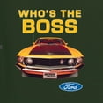 thumbnail image 2 of Wild Bobby, Who's The Boss Yellow 1969 Mustang 302, Cars and Trucks, Front and Back Unisex Crewneck Graphic Sweatshirt, Forest Green, X-Large, 2 of 4