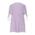thumbnail image 5 of Gamivast Summer Dresses for Women Short Puff Sleeve V-Neck Tie Front Babydoll Dress High Waist Ruffle A Line Dress Casual Beach Vacation Daily Holiday, 5 of 7