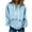 Light Blue, variant on Otntypg Women’s Denim Hoodie Jacket Lightweight Jean Pullover Casual Long Sleeve with Pocket Drawstring Hooded Sweatshirt Tops Dark Blue M