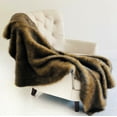 thumbnail image 2 of Plutus 80" x 110" Wild Grizzly Bear Faux Fur Luxury Throw in Brown and Grey, 2 of 2