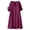 Wine, variant on Women's Plus Size Short Sleeve Dresses Striped Loose Resort Shirt Dress