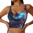 thumbnail image 2 of Lsque Modern Colorful Eyes Printed Women'S Sports Bra, Compression, Moisture Wicking, High-Impact Sports Bra For Women,Supportive sports bra-Small, 2 of 9