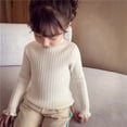 thumbnail image 6 of GYRATEDREAM Toddler Baby Boys Girls Knit Sweaters Cable Ruffle Neck High Collar Fall Winter Soft Warm Sweater Pullover Tops for 9-10Y White, 6 of 9