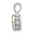 thumbnail image 2 of 14k White Gold Oval Citrine Pendant Necklace with Diamond Accents for Women, November Birthstone Fine Jewelry, Elegant Symbolic Style for Daily Wear, 2 of 6
