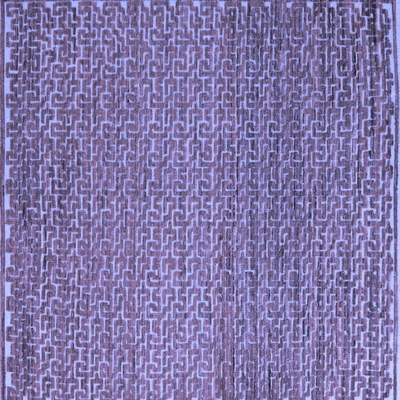 Ahgly Company Indoor Square Abstract Blue Modern Area Rugs, 6' Square