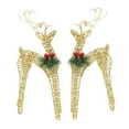 thumbnail image 3 of 2 piezas de decoraciones navideñas, decoraciones de reno, esculturas de escritorio, ciervos iluminados de Navidad Oro, 3 of 9