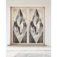 thumbnail image 2 of Window Privacy Film Black Beige Stained Glass Window Film Decorative Sun Block Window Cover Geometric Abstract Art Rhombus Window Clings Static Adhesive Sticker for Bathroom 23.6"x59", 2 of 7