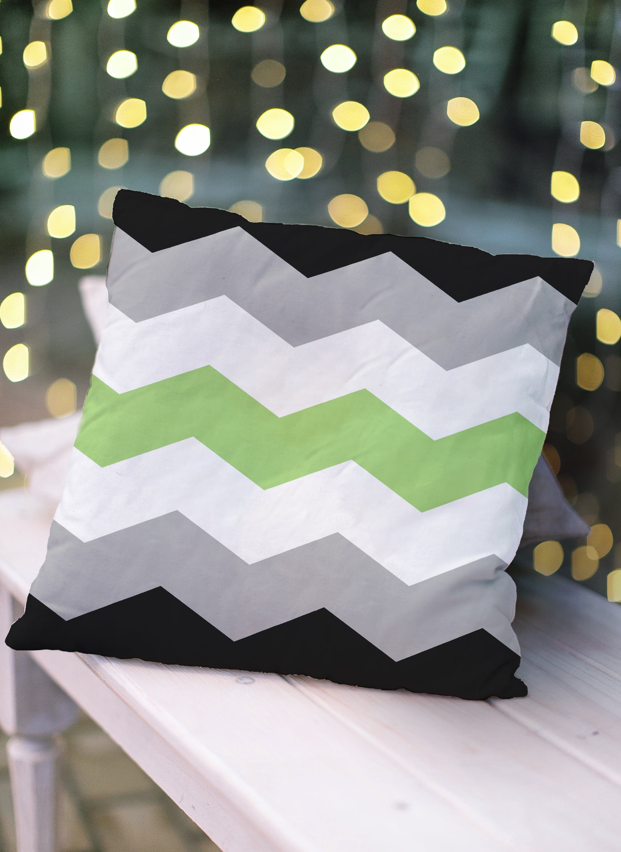 Simply Daisy 18" x 18" Contemporary Chevron Pride Day Polyester Throw Pillow