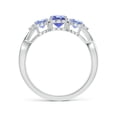 thumbnail image 2 of ANGARA Natural Oval Tanzanite Three Stone Criss-Cross Ring in 14K White Gold for Women (Size-7x5mm) | December Birthstone, Birthday, Anniversary, Jewelry Gift for Women | Natural Tanzanite Ring, 2 of 8
