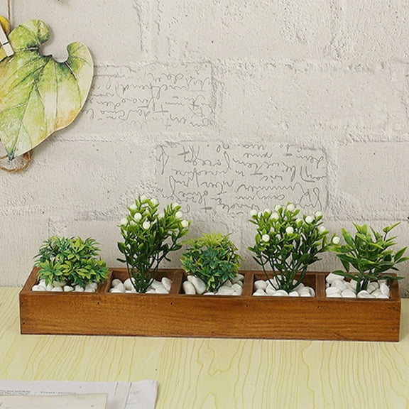 JingChun Clearance Under $2.00 Wooden Solid Wood Flowerpot Tray Long Wooden Box Rectangular Small Miscellaneous Storage Box