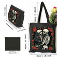 thumbnail image 3 of COMIO The Lovers Tarot Card Occult Skeleton Roses Gothic Kissing 2 Pcs Canvas Tote Bags Black, 3 of 8
