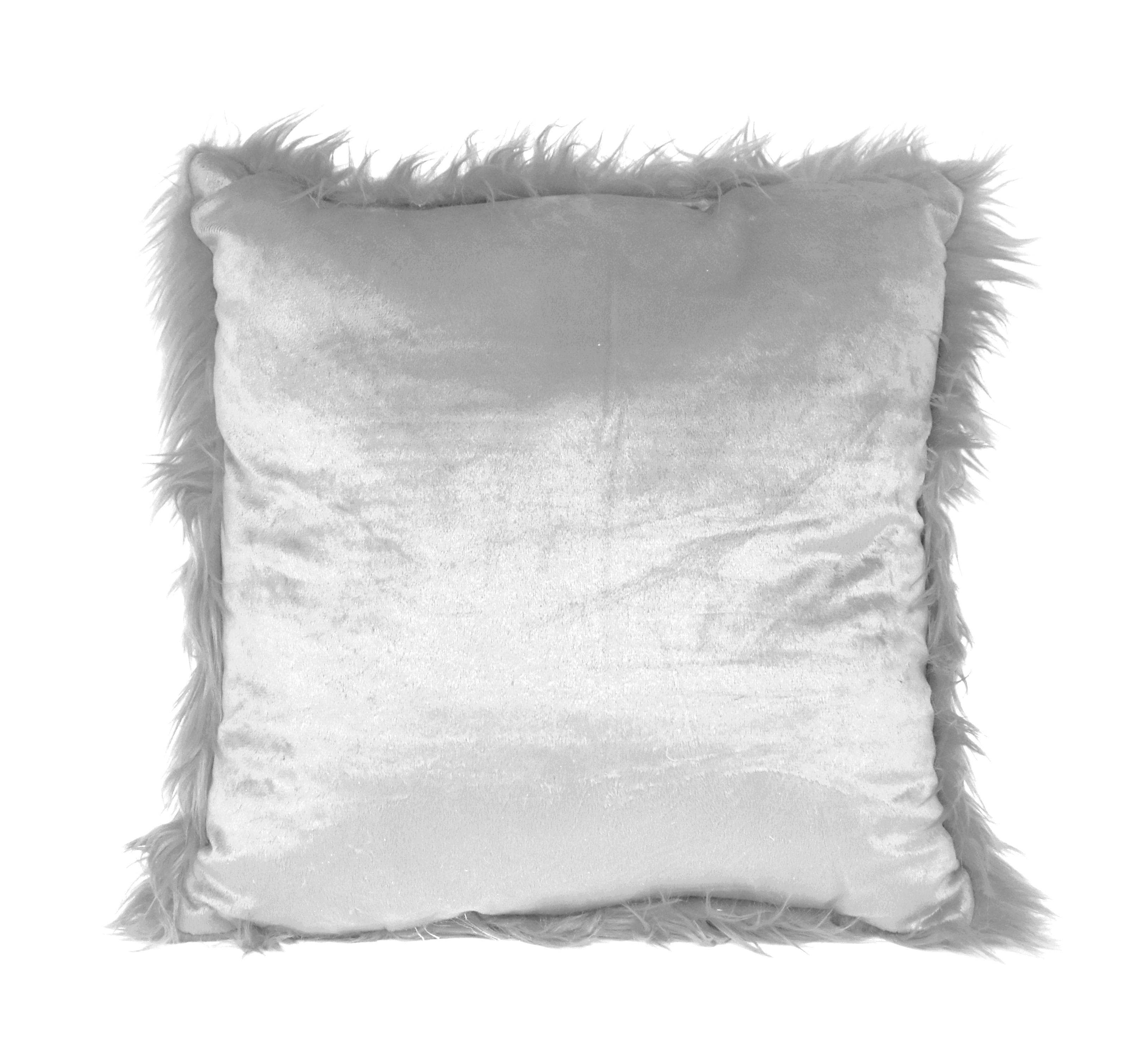 Mainstays Flokati Decorative Throw Pillow, 16" x 16", Soft Silver - image 4 of 5