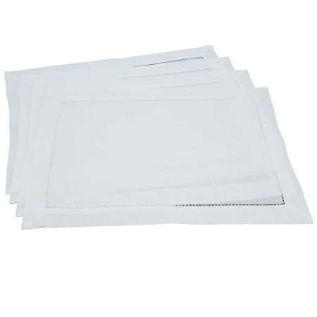 

Fennco Styles Classic Solid Color Hemstitch Border Table Linens for Dining Table