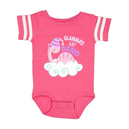 

Inktastic Glamma s Lil Dino with Cute Pink Baby Dinosaur Gift Baby Boy or Baby Girl Bodysuit