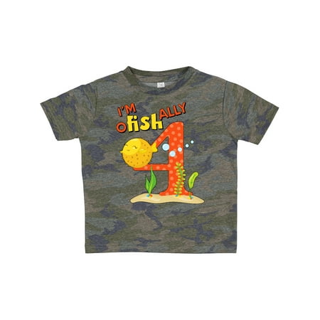 

Inktastic I m O-Fish-Ally Four- Cute Puffer Fish Fourth Birthday Gift Toddler Boy or Toddler Girl T-Shirt