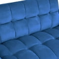 thumbnail image 4 of BSHTI Modern Sofa Sleeper, Futon Sofa Bed,Twin-Size Sofa Couch with 3 Adjustable Rreclining Angles,Two Matching Pillows,Easy Assembly,Velvet Fabric Loveseat,Dark Blue, 4 of 18