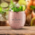 thumbnail image 4 of PERSONALIZED Round Custom Family Name Classic Moscow Mule Mug with Engraved Design and Sturdy Handle Rolled Rim, Hammered Copper Finish 16 oz, Mr and Mrs, Set of 2, 4 of 6