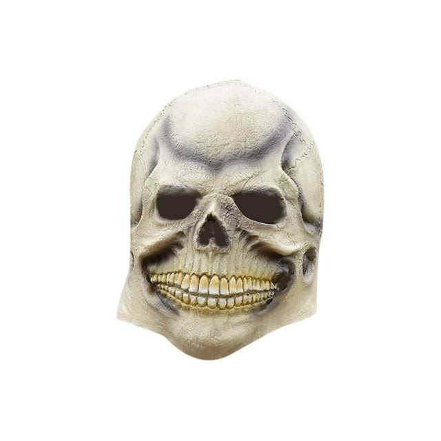 Máscara de látex con forma de calavera de Halloween, graciosos accesorios aterradores