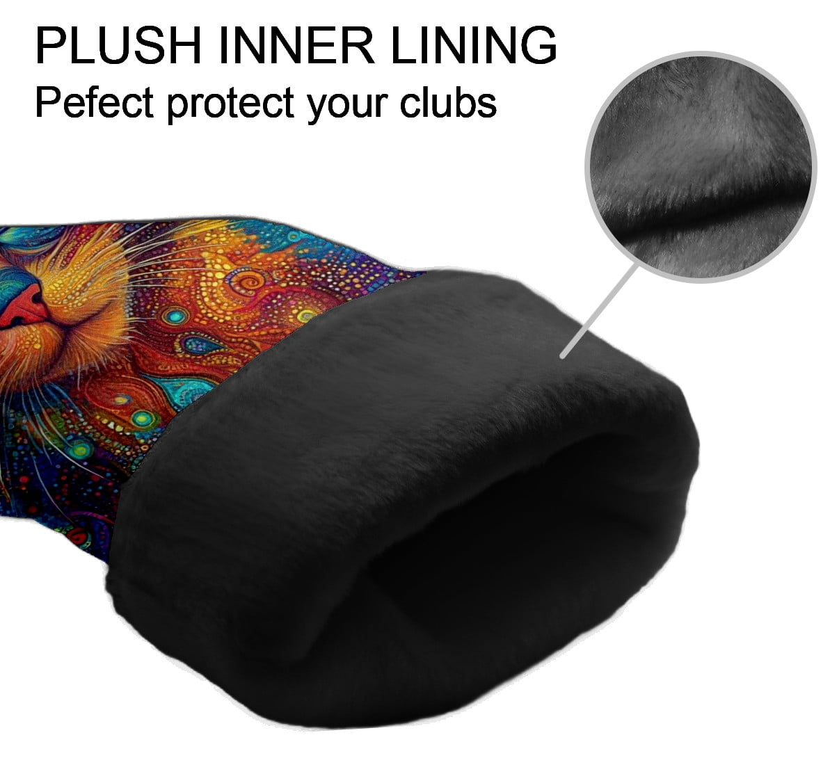 Golf Club Covers PU Leather Waterproof Head Covers for Fairway Woods Hybrids Beautiful Cat Unisex Fits Most Brands