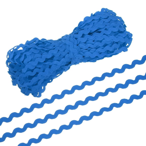 Uxcell RIC Rac Trim 5mm 28 Yard, Wave Bending Fringe Trim Ribbon for Sewing Crafts Clothes Gift Wrapping, Light Blue