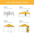 thumbnail image 4 of Best Choice Products 10x10ft Easy Setup Pop Up Canopy, Portable Tent w/ Side Wall, 1-Button Push, Case - Marigold, 4 of 9