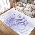 thumbnail image 1 of Lavender Area Rugs, Butterfly Floral Botanical Pattern Carpet, Washable Non Slip Low Pile Soft Rug for Living Room Bedroom Decor Mat 2x3ft, 1 of 7