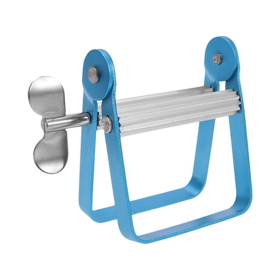 SEWCHICS 1Pc Manual Toothpaste Squeezer Blue Stainless Steel Tube Extruder for Bathroom Use