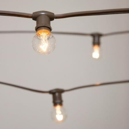 Commercial Globe String Lights 25ft E12 Brown Wire G30 Bulbs Commercial Globe String Lights 25ft E12 Brown Wire G30 Bulbs Clear Com