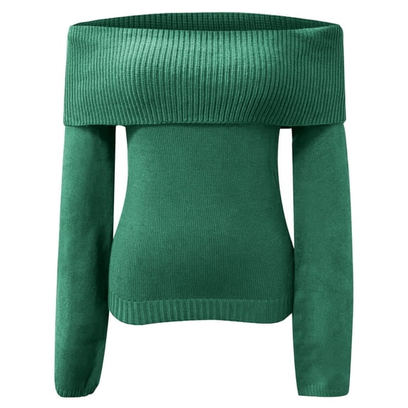 Womens Sweater Lightweight Sweaters for Women Off Shoulder Slim Fit Knit Sweater Long Sleeve Backless Pullover Fashion