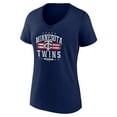 thumbnail image 2 of Women's Navy Minnesota Twins Americana Team V-Neck T-Shirt, 2 of 3