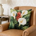 thumbnail image 1 of Funda de almohada floral Funda decorativa para cojines • Diseño floral verde • Tela suave y resistente en flocos • Sofá interior exterior Sofá cama Decoración del salón, 1 of 6