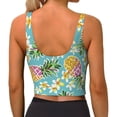 thumbnail image 4 of Goofa Cute Pineapples Printed Sports Bras for Women, High Impact Running Bra Workout Crop Tank Tops Longline Sports Bra Push up-Small, 4 of 9
