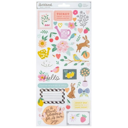 Bea Valint Sketchbook Cardstock Stickers 6"X12"-93 Pieces