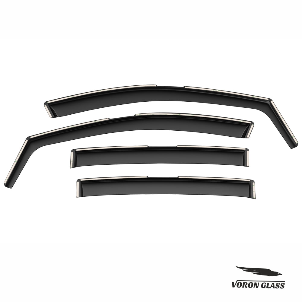 Voron Glass in-Channel Extra Durable Rain Guards for Kia Sportage 2017-2022, Window Deflectors, Vent Visors, 4 Pieces - 200310, Black