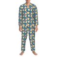 thumbnail image 3 of Fotbe Eggs Toast Bacon And Arugula Pijama de Hombre con Estampado de Manga Larga, Conjunto de 2 Piezas, Ropa de Dormir Suave y Cómoda con Bolsillos-Small, 3 of 7