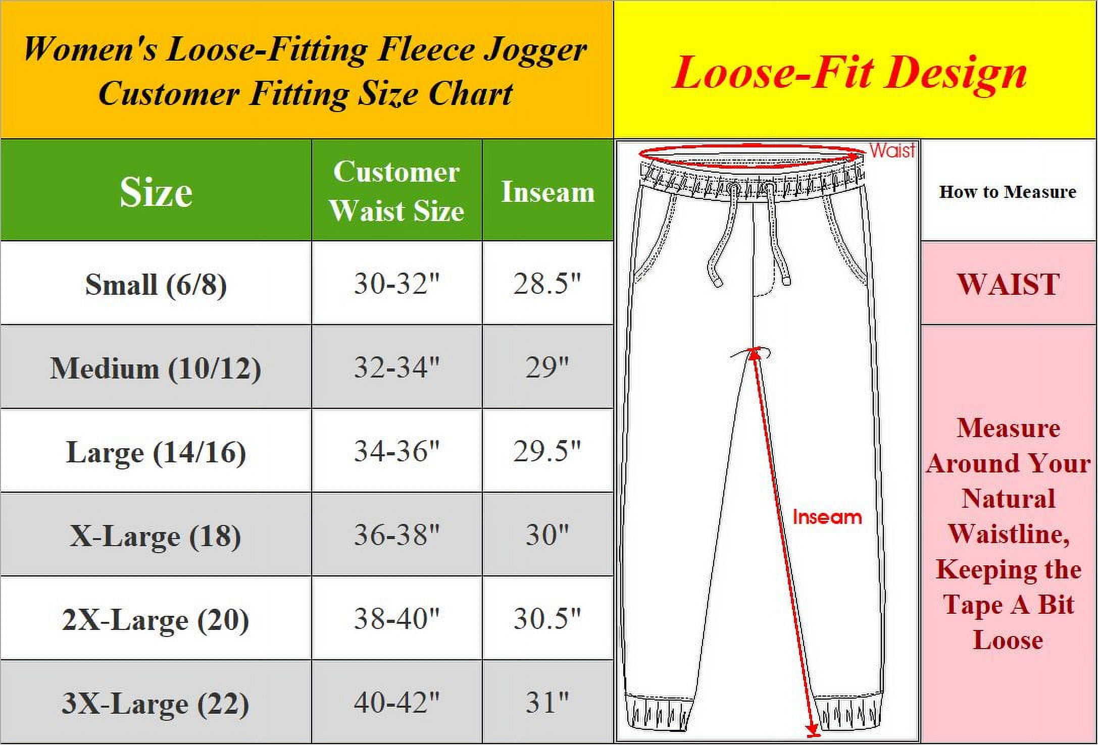 3-Pack Women's Loose Fit Fleece Jogger Sweatpants (S-5XL)