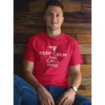 thumbnail image 2 of "Keep Calm And Call Dad" Center Chest Drill Graphic Men Red T-Shirt, Male Small, 2 of 4