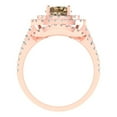 thumbnail image 4 of 1.8 ct Brilliant Round Cut Champagne 14K Rose Gold Halo Solitaire with Accents Engagement Bridal Wedding Ring Band Set size 6.5, 4 of 7
