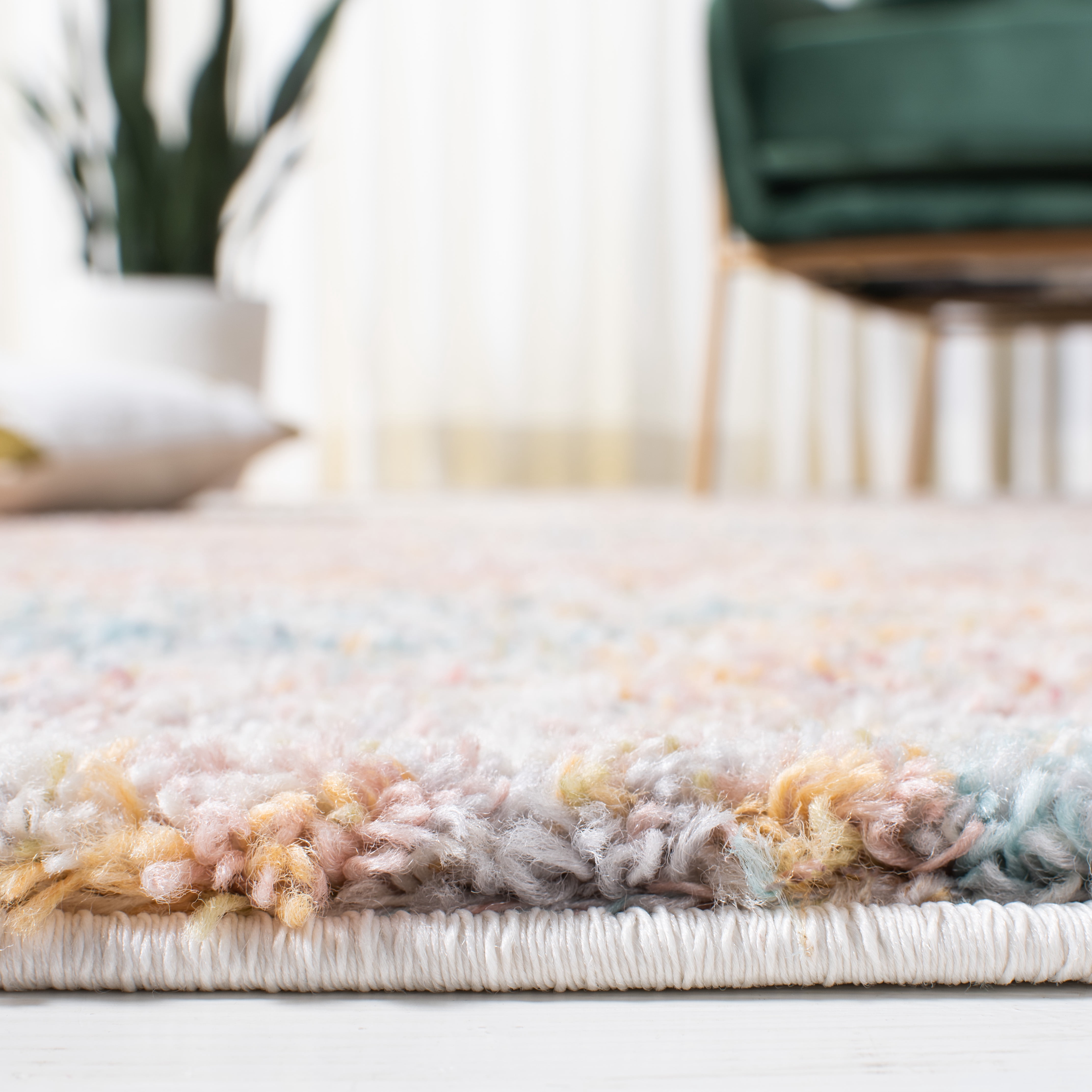 SAFAVIEH Calista Igor Abstract Runner Rug, Beige/Aqua, 2'3" x 7'