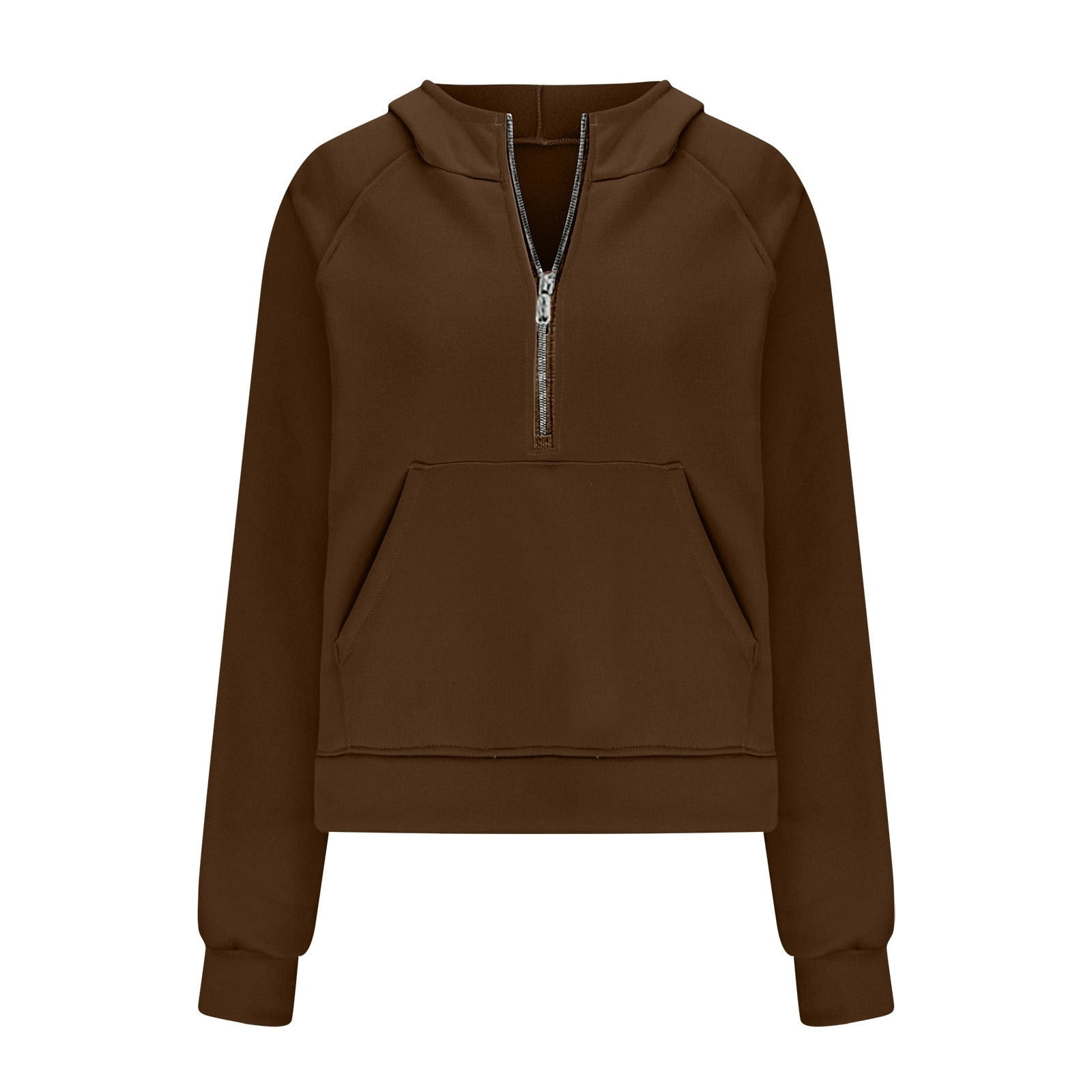 Dxzfnsa Womens Fall Winter Hoodies Women Fleece Half Zip Long Sleeve Pullover Sweatshirts Solid Color Pockets Cropped Sweatshirts Athletic Pullover Sweatshirts