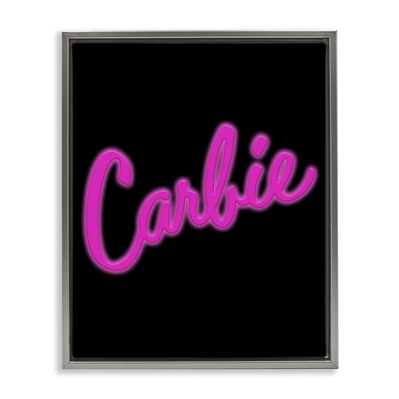 Stupell Industries Eclectic Carbie Funny Food Phrase Gray Floating Frame Canvas Art, 25 x 31, by House of Lulu