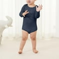 thumbnail image 2 of TEAJOPSUU Unisex Baby Boy Girl Rompers Toddler Fall Oversized Long Sleeve Jumpsuit Soft New Born Infant Clothes Blue, 2 of 7
