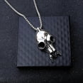thumbnail image 4 of European and American Fashion Vintage Necklace Domineering Hollow Skull Pendant Titanium Steel Stainless Steel Pendant Men s Personality, 4 of 5