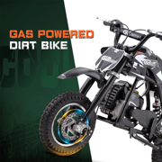 HOVERHEART 49cc 4-Stroke Gas Mini Dirt Bike,18 MPH Max Speed with Dual Disc Brakes,Max load 160lbs,Black