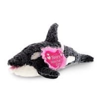 DolliBu Happy Mother's Day Super Soft Plush Killer Whale Figure - Cute Stuffed Animal with Pink Heart Message for Best Mommy, Grandma, Wife, Daughter - Cute Sea Life Plush Toy Gift - 18" Inches