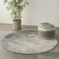 thumbnail image 4 of Nourison Passion Charcoal Ivory 4' x Round Area Rug, Boho, Abstract, Bed Room, Living Room, Dining Room, Kitchen, , Easy Cleaning, Non Shedding (4' Round), 4 of 10