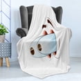 thumbnail image 4 of Eye Soft Flannel Fleece Throw Blanket, Fun Caricature of Character Taken by Surprise Eyes Coming out of Head, Cozy Plush for Indoor and Outdoor Use, 50" x 60", Pale Blue Brown Coral, by Ambesonne, 4 of 5
