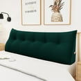 thumbnail image 5 of WOWMAX Large Bolster Triangular Reading Backrest Positioning Support Wedge Pillow Headboard for Day Bed Bunk Bed RV/Trailer with Removable Cover 59 Inches Velveteen Green, 5 of 7