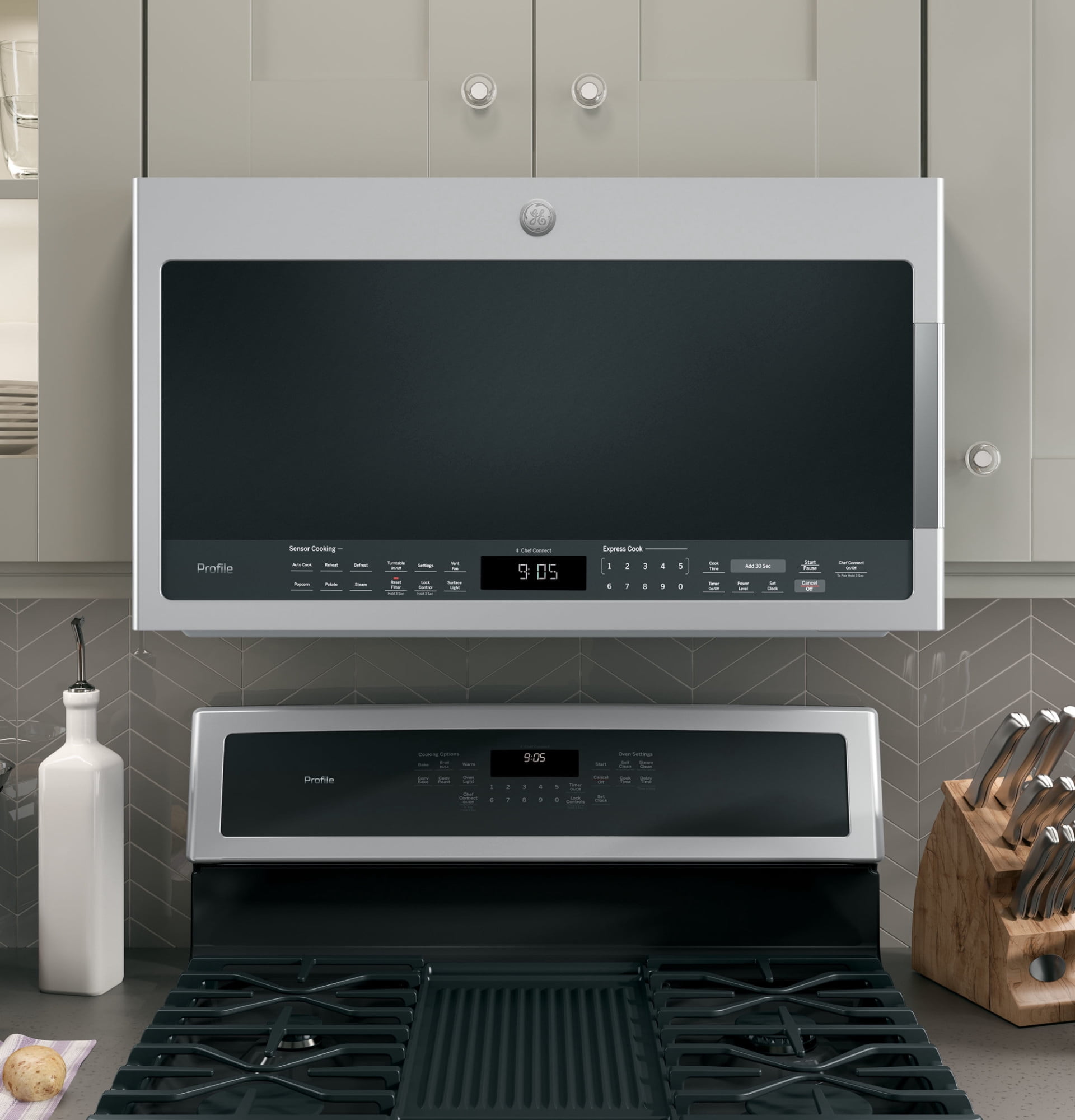 GE Profile PVM9005SJSS 30 Over-the-Range Microwave with 2.1 cu. ft. Capacity in Stainless Steel